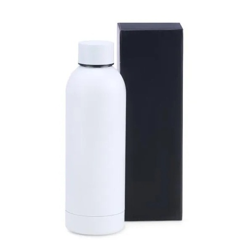 [IS-01500] GARRAFA EM INOX PAREDE DUPLA - BRANCA - 500 ML