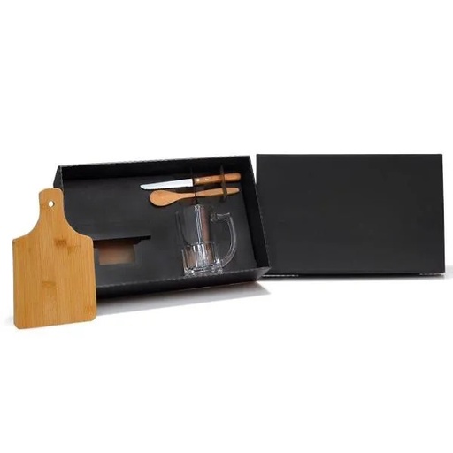 [KE-00543] KIT PARA CAIPIRINHA E  CHOPP EM BAMBU / MADEIRA- 4 PÇS