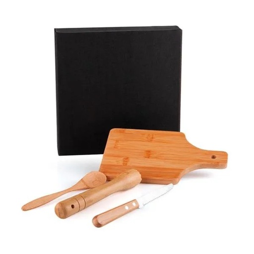 [KC-00283] KIT PARA CAIPIRINHA EM BAMBU / MADEIRA IBIZA - 4 PÇS