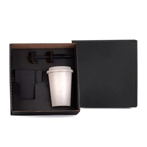 [KT-9043F] KIT COPO, CANETA E CADERNETA - 3 PEÇAS