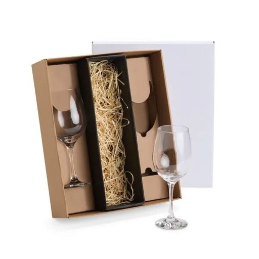 [VI-18612-BCO] JOGO DE TAÇAS DE VIDRO P /  VINHO 490 ML - 2 PÇS - NÃO ACOMPANHA A GARRAFA
