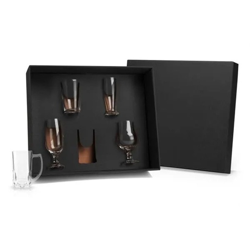 [KT-90040] JOGO DE COPOS PARA CERVEJA EM VIDRO - 5 PÇS