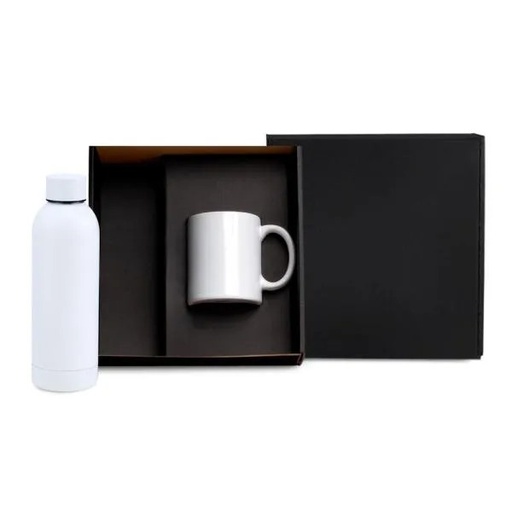 [KT-90360] KIT GARRAFA E CANECA - BRANCO - 2 PÇS