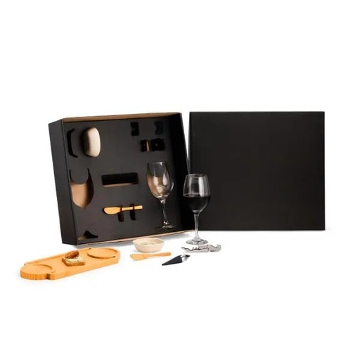 [KT-90474] KIT PARA PETISCO E VINHO - 9 PÇS