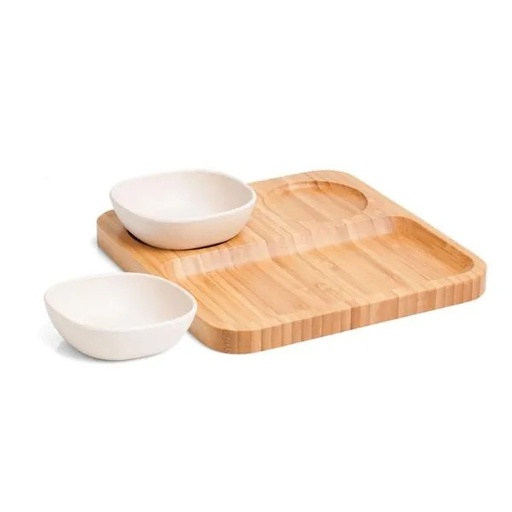 [PD-00583] KIT PETISCO E PATÊ EM BAMBU/FIBRA DE BAMBU - 3 PÇS