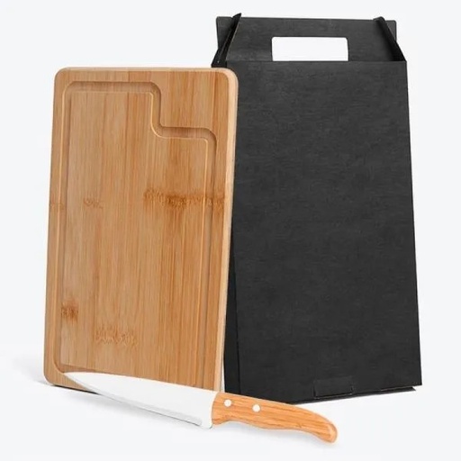 [MB-19073] CONJ. PARA CHURRASCO EM BAMBU/INOX DALLAS - 2 PÇS