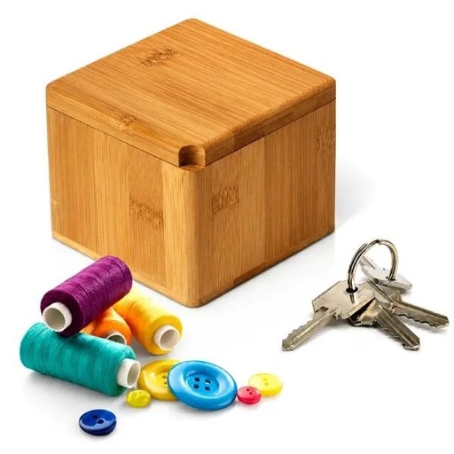 [PO-13003] PORTA OBJETOS EM BAMBU COM TAMPA GIRATÓRIA