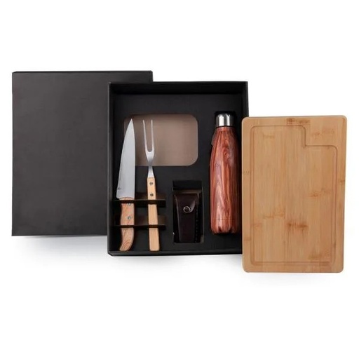 [KT-9023T] KIT CHURRASCO COM GARRAFA E CANIVETE - 6 PÇS