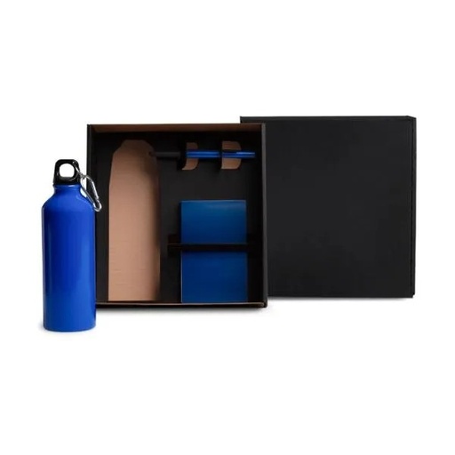 [KT-90351] KIT COM SQUEEZE, CANETA E BLOCO PARA ANOTAÇÕES - AZUL - 3 PÇS