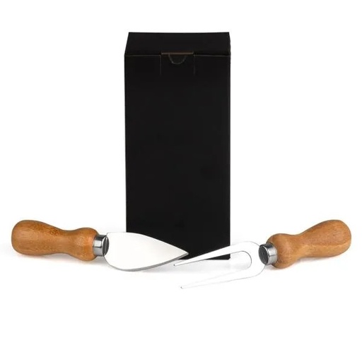 [CJ-00023] CONJ PARA QUEIJO MADEIRA/INOX - 2 PÇS