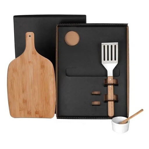 [KT-90251] KIT PARA HAMBURGUER COM ESPÁTULA - 4 PÇS