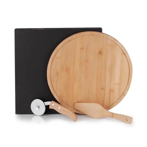 [PD-10133] CONJ. PARA PIZZA EM BAMBU NAPOLI 35 CM - 3 PÇS