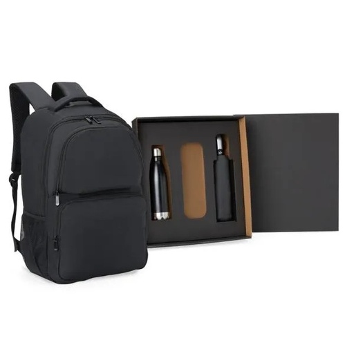 [KT-90410] KIT MOCHILA, GUARDA-CHUVA E GARRAFA - 3 PÇS
