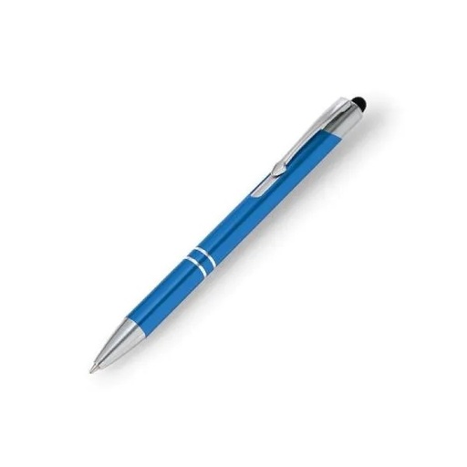 [CI-72013] CANETA ESFEROGRÁFICA EM ALUMÍNIO COM PONTA TOUCH - AZUL CLARO