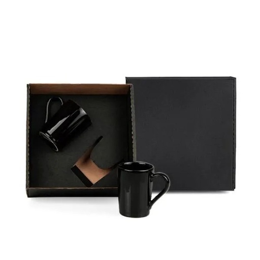 [CO-21231] KIT CANECAS EM CERÂMICA PRETA - 230ML
