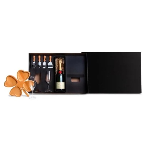 [KT-90342] KIT PETISCO E CHAMPAGNE - 7 PÇS - NÃO ACOMPANHA GARRAFA