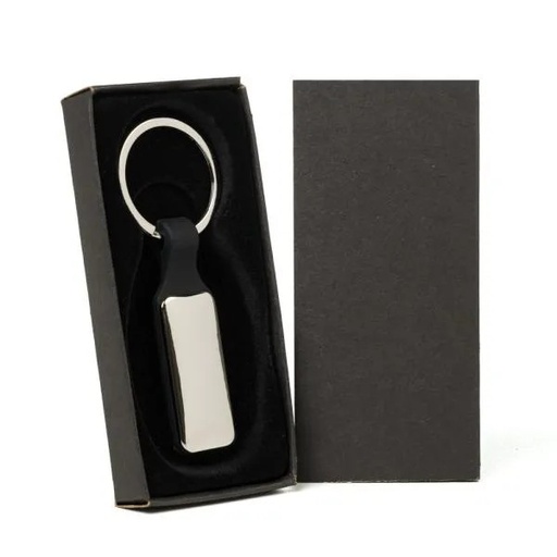 [CH-00651] CHAVEIRO EM METAL/PU - PRATA/PRETO