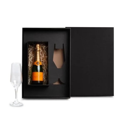 [KT-90340] TAÇA DE VIDRO P/ CHAMPAGNE 186 ML - C/ ESPAÇO PARA GARRAFA MINI