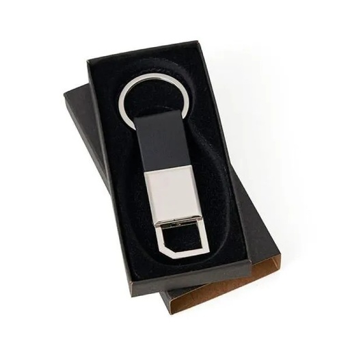 [CH-00321] CHAVEIRO EM METAL CROMADO E MATERIAL SINTÉTICO PRETO