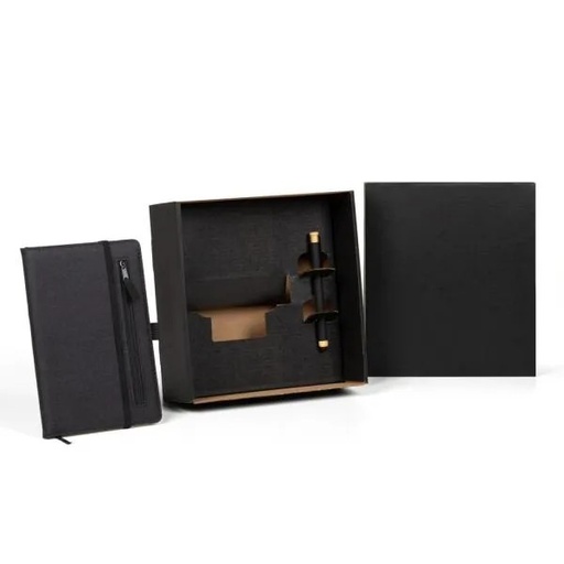 [KT-90581] CADERNO P/ ANOTAÇÕES COM CANETA - PRETO