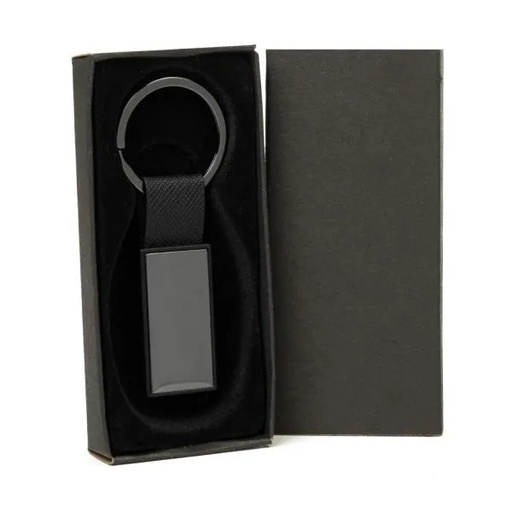 [CH-00728] CHAVEIRO EM METAL/PU - CINZA/PRETO