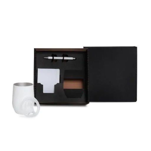 [KT-90333] KIT COPO TÉRMICO E ACESSÓRIOS - BRANCO - 3 PÇS