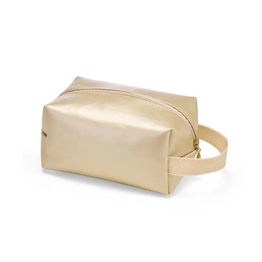 [MA-09760] NECESSAIRE C/ ALÇA EM MATERIAL SINTÉTICO - CHAMPANHE