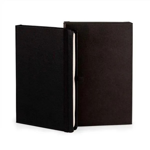 [LE-31371] CADERNETA S/ PAUTA PRETO - 14X21 CM