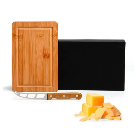 [PD-47073] CONJUNTO PARA QUEIJO EM BAMBU/MADEIRA/INOX - 2 PÇS