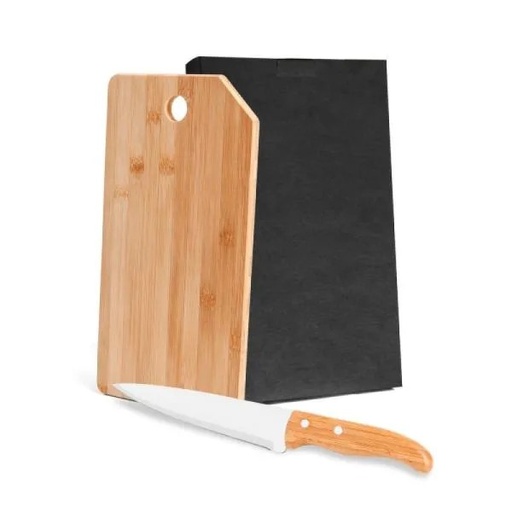 [MB-20073] CONJ. PARA COZINHA EM BAMBU/INOX OREGON - 2 PÇS