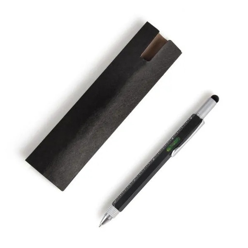 [CE-89001] CANETA ESFEROGRÁFICA 6X1 EM ALUMÍNIO - PRETA