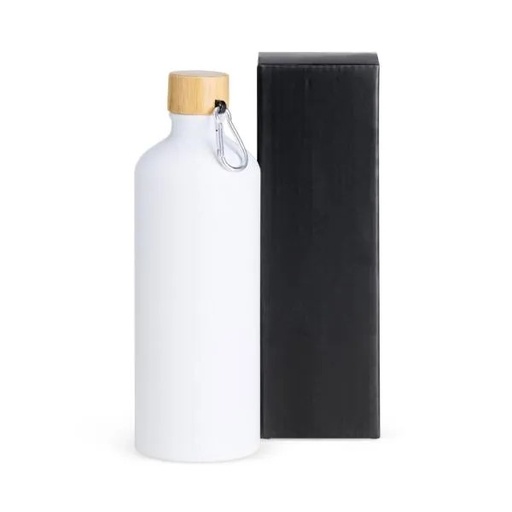 [AS-01900] GARRAFA EM ALUMÍNIO BRANCA - 1 LITRO