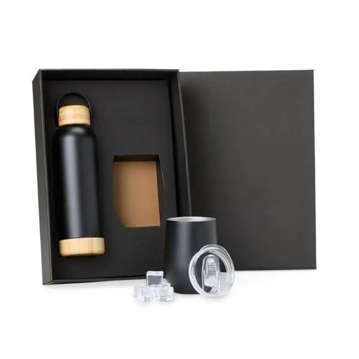 [KT-90402] KIT GARRAFA E COPO TÉRMICO - 2 PÇS