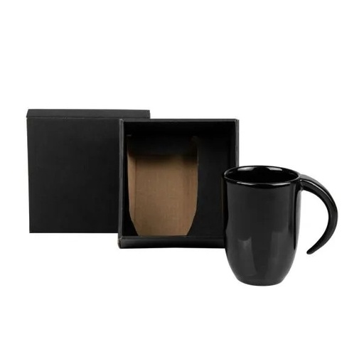 [CO-01351] CANECA EM CERÂMICA PRETA - 350ML