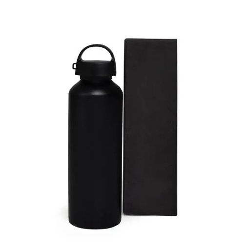 [AS-00611] GARRAFA EM ALUMÍNIO PRETO - 600 ML