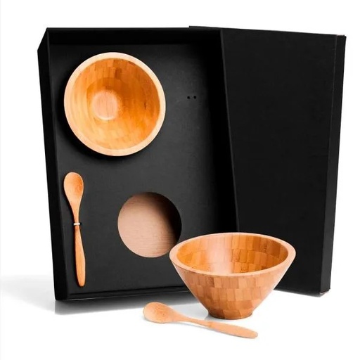 [KT-90112] KIT PARA CAFÉ DA MANHÃ EM BAMBU - 4 PÇS