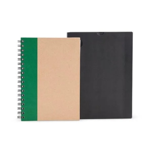 [LE-30645] CADERNO PAUTADO COM WIRE-O - 23X18CM - BEGE/VERDE