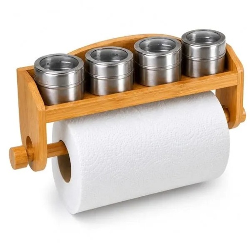 [TE-01053] PORTA CONDIMENTOS EM BAMBU COM ACESSÓRIOS