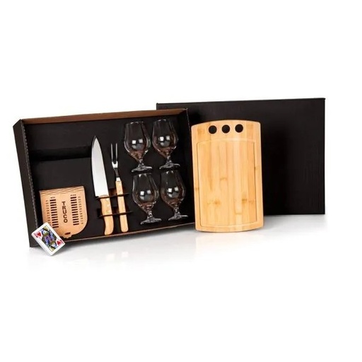 [KT-90077] KIT CHURRASCO, CERVEJA E TRUCO - 8 PÇS - C/ JOGO DE BARALHO
