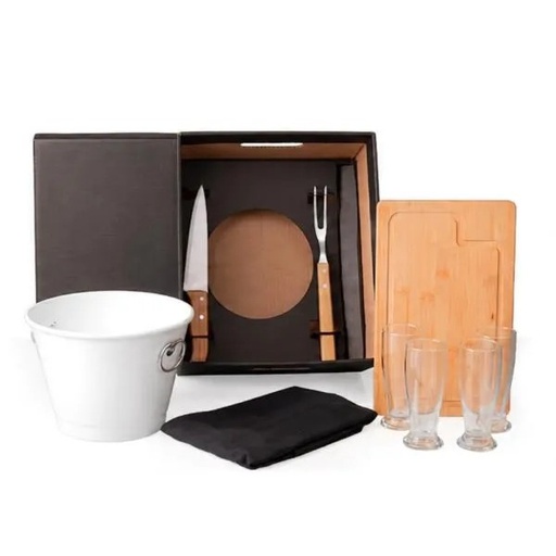 [KT-90229] KIT PARA CHURRASCO COM BALDE -  9 PÇS