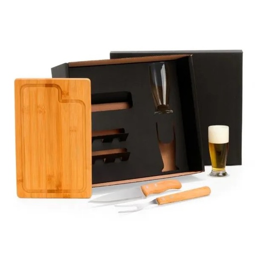 [KT-9027L] KIT PARA CHURRASCO COM COPOS - 5 PÇS