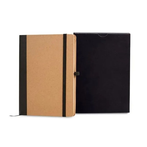 [LE-34171] CADERNETA S/ PAUTA - 12,2X17CM - BEGE/PRETO
