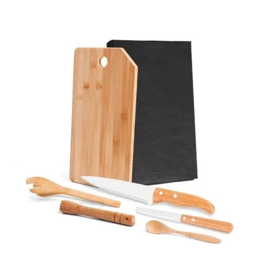 [KB-00573] KIT PARA BAR EM MADEIRA / BAMBU MÔNACO - 6 PÇS