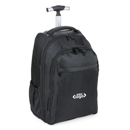[MA-00331] MOCHILA EM POLYESTER 600D COM RODINHA - 35L - PRETA