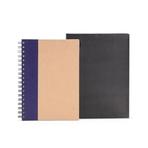 [LE-30643] CADERNO PAUTADO COM WIRE-O - 23X18CM - BEGE/AZUL