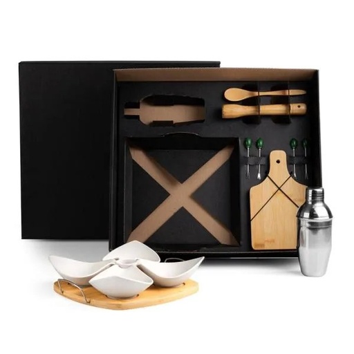 [KT-9033C] CONJ. P/ CAIPIRINHA C/ PETISQUEIRA, COQUETELEIRA, TÁBUA E UTENSÍLIOS - 14 PEÇAS