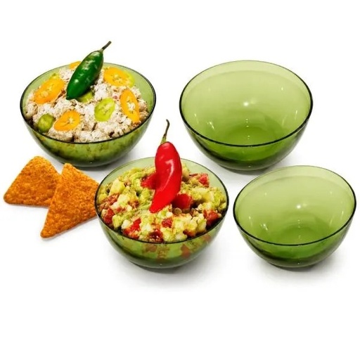 [VS-00415] TIGELAS EM VIDRO VERDE - 4 PÇS - 0,35 L