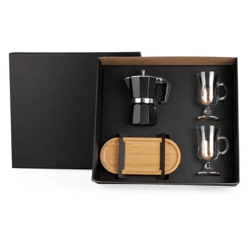 [KT-90258] KIT PARA CAFÉ COM CAFETEIRA ITALIANA - 4 PÇS