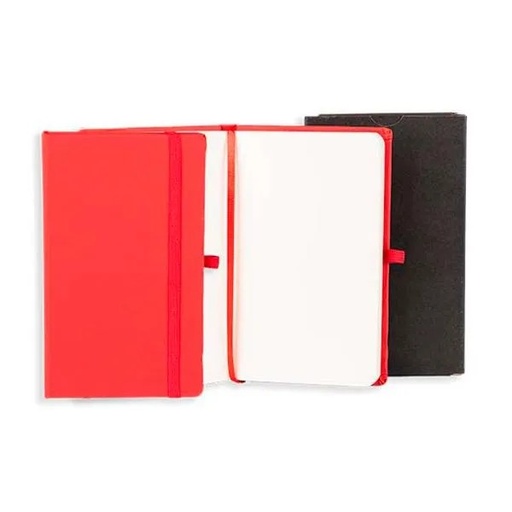 [LE-31074] CADERNETA S/ PAUTA VERMELHO - 9,5X15,5 CM
