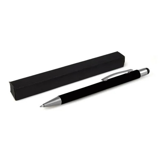 [CE-87001] CANETA ESFEROGRÁFICA EM ALUMÍNIO COM PONTA TOUCH - PRETA